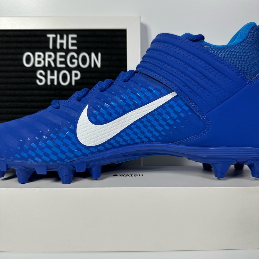 NIKE ALPHA MENACE VARSITY 2 GAME ROYAL MENS FOOTBALL CLEATS SIZE 11 BLUE WHITE - Picture 8 of 10